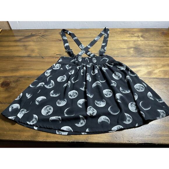 Hot Topic Moon Phase Suspender Skirt Button Front Black Gray Size Small SM - Picture 9 of 13
